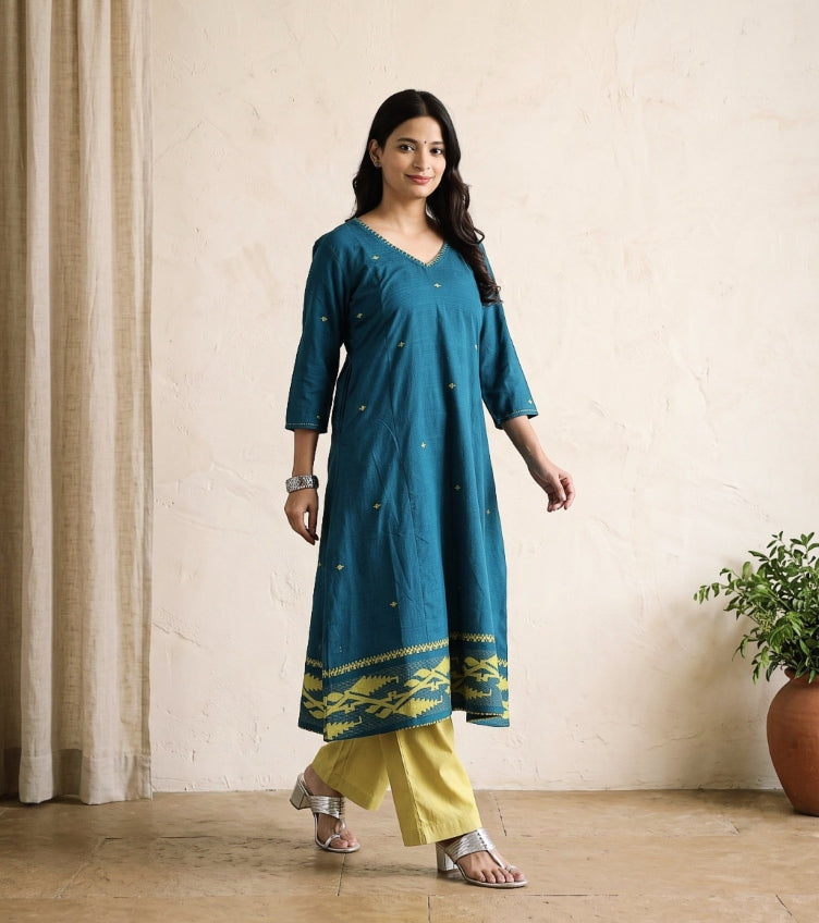 Jacquard Cotton Kurtas