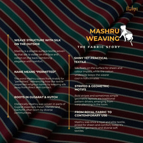 Pure Handloom Silk Cotton Mashru Fabric (Width - 22 in) 02
