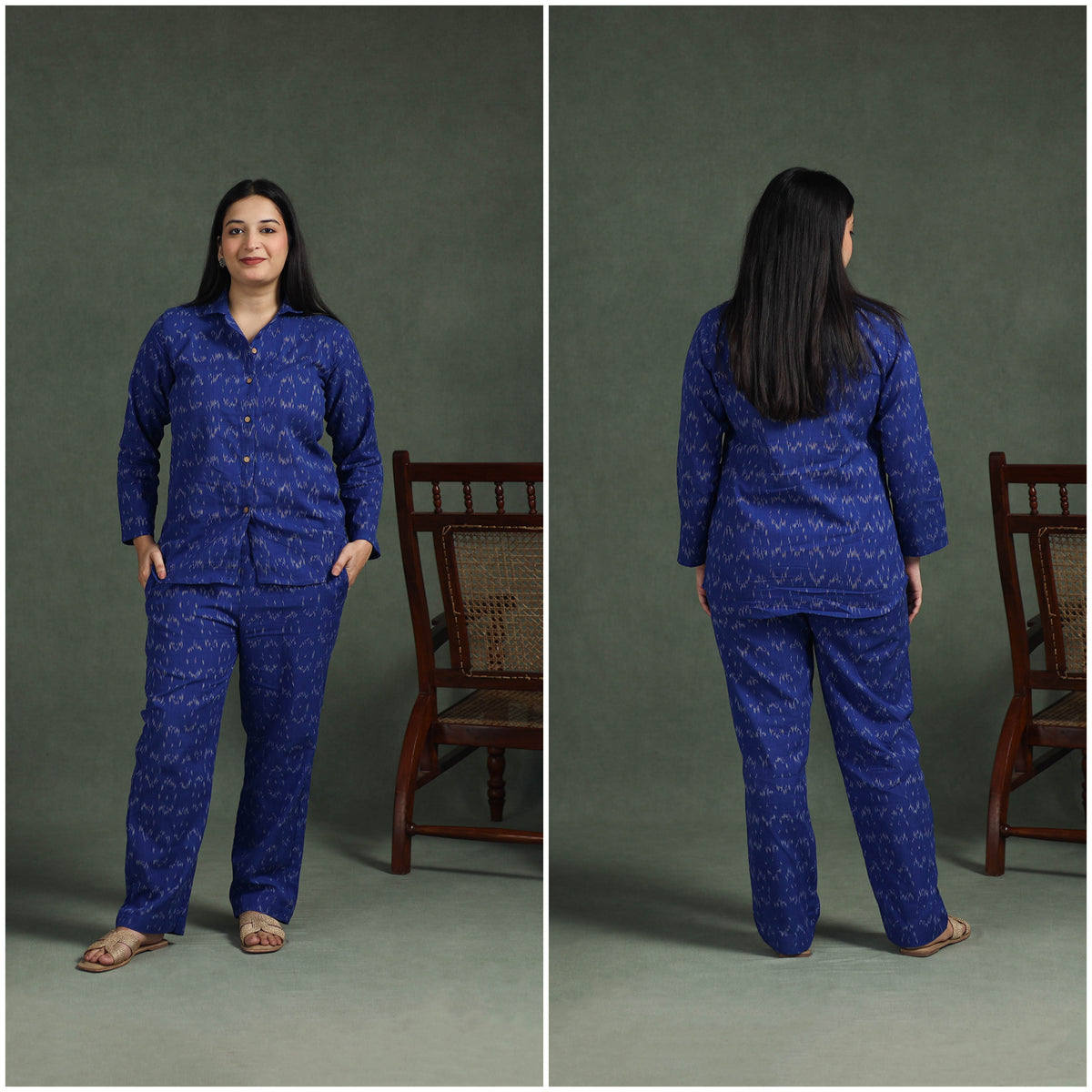 Pochampally Ikat Cotton Night Suit Set for Women 13