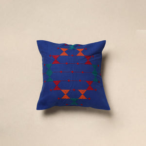 Blue - Urmul Kashida Stitch Handloom Cotton Cushion Cover 33