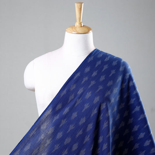 Blue - Pochampally Ikat Weave Pure Cotton Fabric
