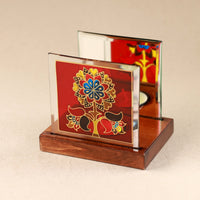 Tejomay - Hand-painted Glass Kalamkari T Light Holder