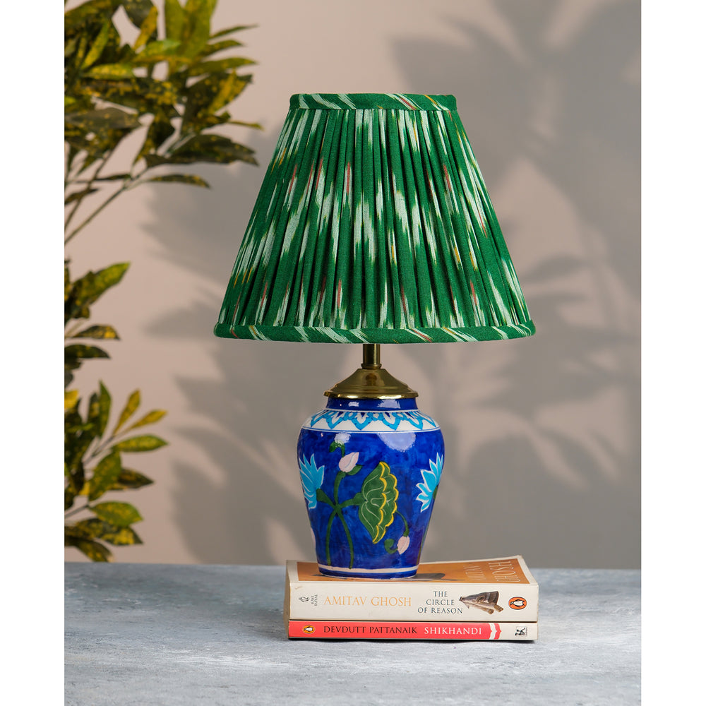 Green Pochampally Ikat Empire Lampshade