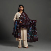 Brown - Cotton Hand Batik Print Dupatta 26