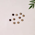 1cm hand carved coconut shell clothing button (set of 10)