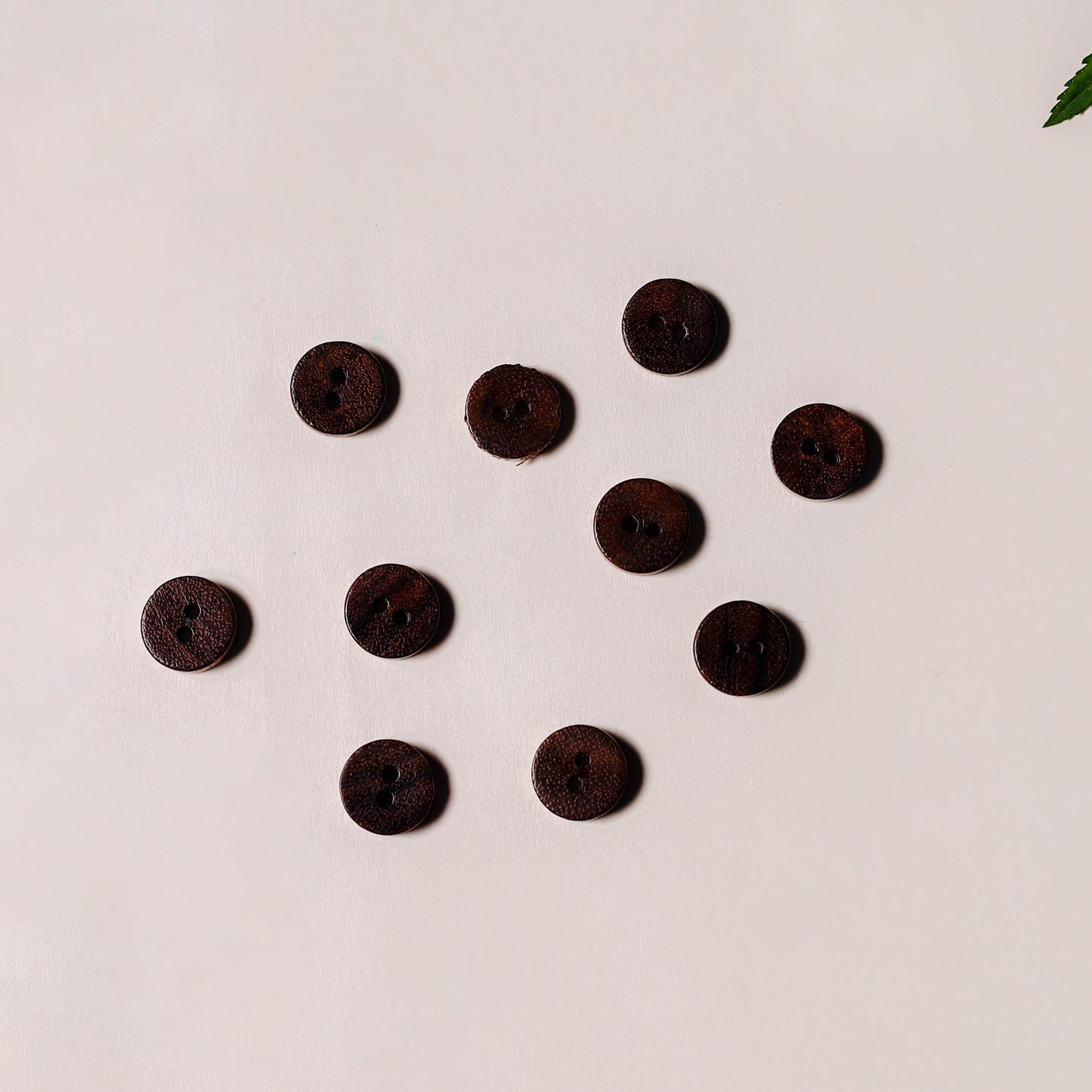 1cm hand carved sheesham wood clothing button (set of 10)