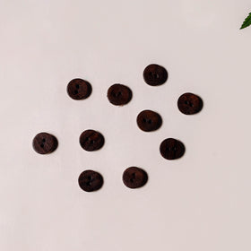 1cm hand carved sheesham wood clothing button (set of 10)