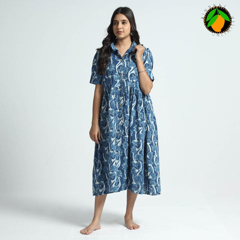 block printed cotton dress