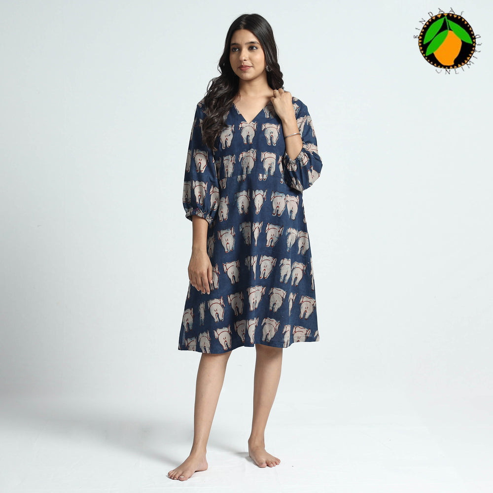 block printed cotton dress