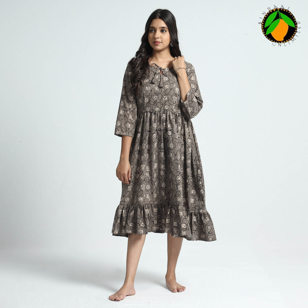 block printed cotton dress