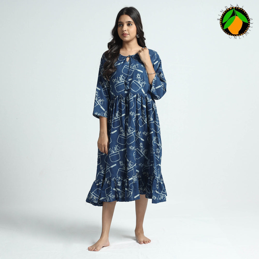 block printed cotton dress