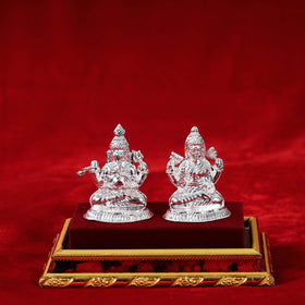  Silver Laxmi and Ganesh Idol (Medium) l 