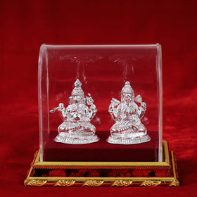  Silver Laxmi and Ganesh Idol (Medium) l 