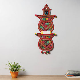  Mirror Work Kutch Hand Embroidered Kalash Wall Hanging Letter Holder 