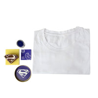 DIY Cotton Tshirt Block Printing kit Blue Superman