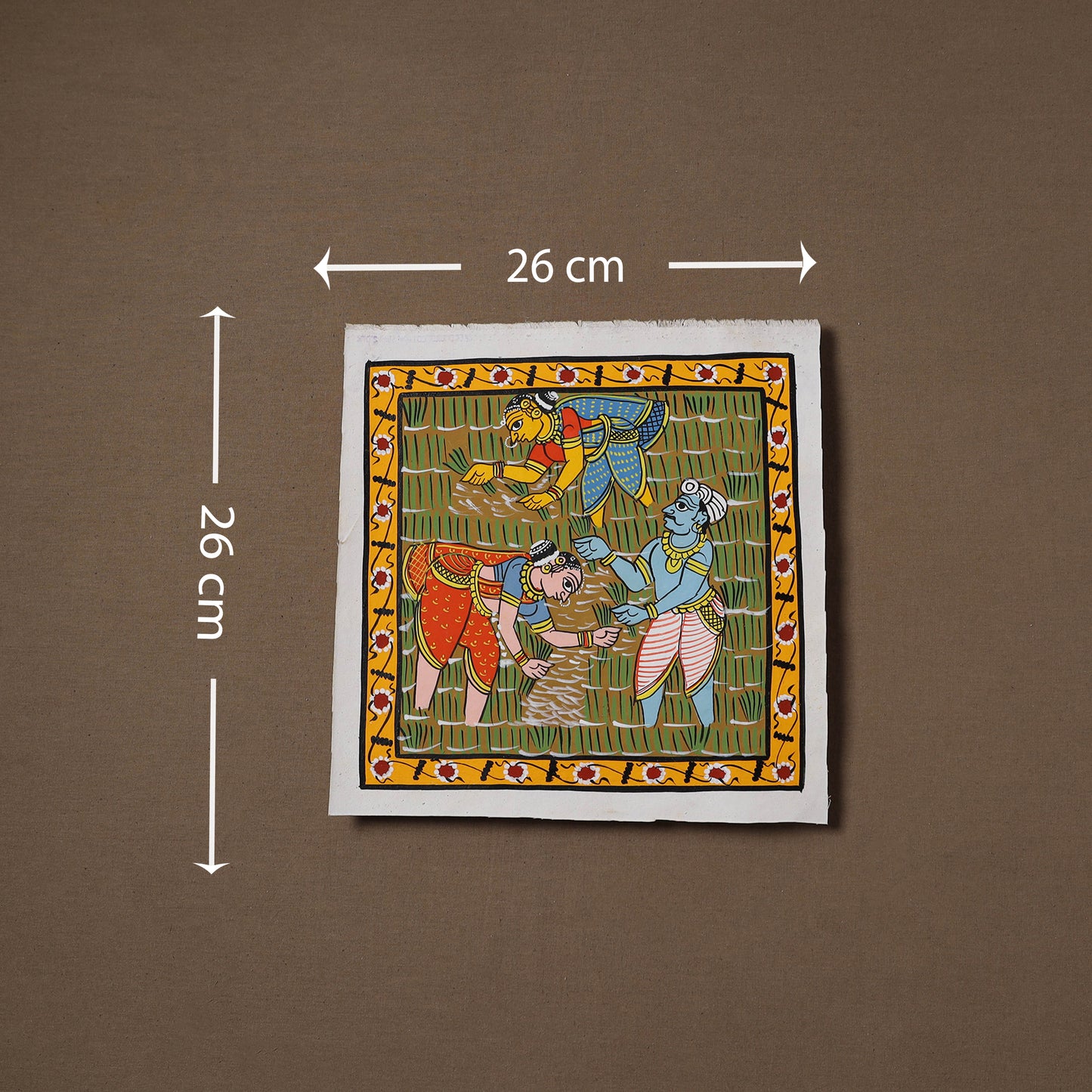 Handpainted Cheriyal Scroll Painting by Dhanalakota Sai Kiran (10 x 10 in) 18
