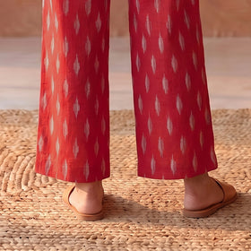 Elastic Waist Pochampally Ikat Weave Cotton Pant for Women 38