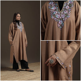 Kashmiri Sozni Hand Embroidered Handwoven Merino Wool Pheran 18