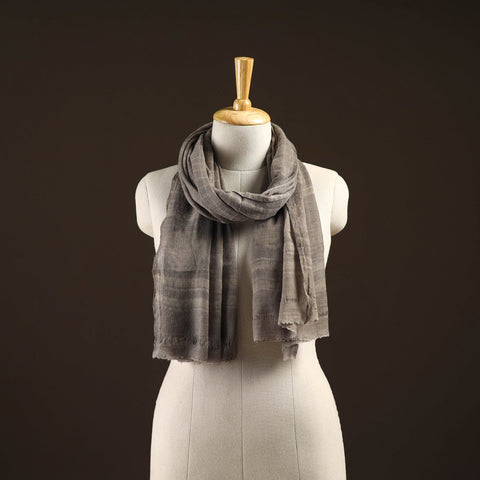 Natural dyed hand printed pure wool akola stole 20