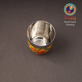 Floral Handpainted Enamelware Stainless Steel Glass 21