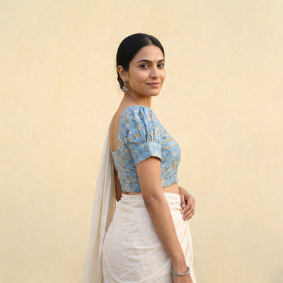 Sanganeri Hand Block Print Cotton Readymade Blouse 09