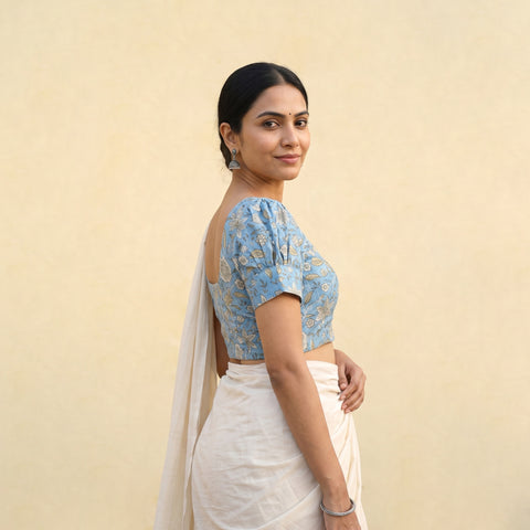 Sanganeri Hand Block Print Cotton Readymade Blouse 09