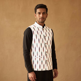Pochampally Ikat Cotton Men Nehru Jacket 13