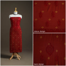 Lucknowi Chikankari Hand Embroidered Cotton Unstitched Kurta Material (2.5M) 21