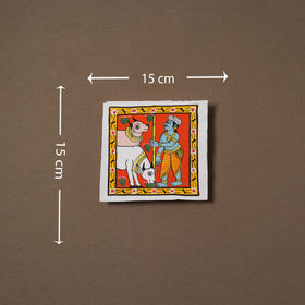 Handpainted Cheriyal Scroll Painting by Dhanalakota Sai Kiran (6 x 6 in) 52