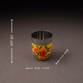 Floral Handpainted Enamelware Stainless Steel Glass 21