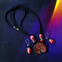 Bindurekha Clay Peacock Necklace Set