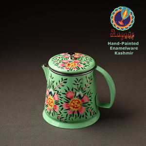 Kashmir Enamelware Floral Handpainted Stainless Steel Milk Pot (Capacity - 760 ml)