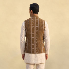 Sambalpuri Ikat Weave Cotton Men Nehru Jacket 01