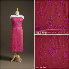 Lucknowi Chikankari Hand Embroidered Cotton Unstitched Kurta Material (2.5M) 22