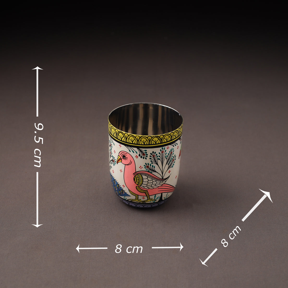 Odisha Pattachitra Handpainted Stainless Steel Glass 22