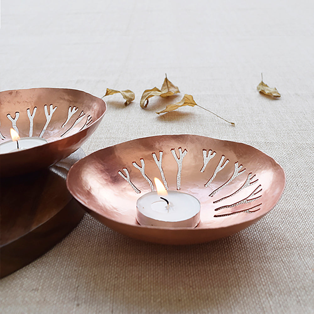 Copper Tea Light Holder 