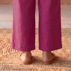 Elastic Waist Dharwad Cotton Plain Palazzo for Women 03
