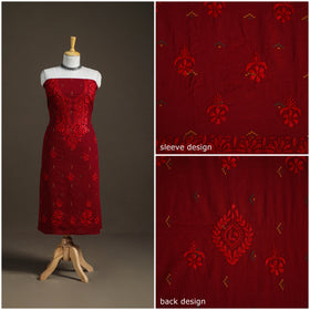 Lucknowi Chikankari Hand Embroidered Cotton Unstitched Kurta Material (2.5M) 23