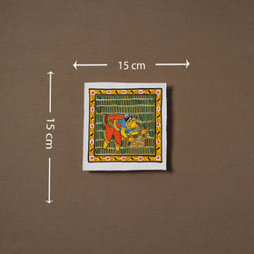 Handpainted Cheriyal Scroll Painting by Dhanalakota Sai Kiran (6 x 6 in) 53