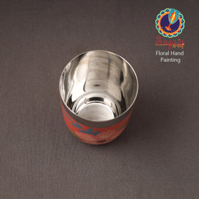 Floral Handpainted Enamelware Stainless Steel Glass 24