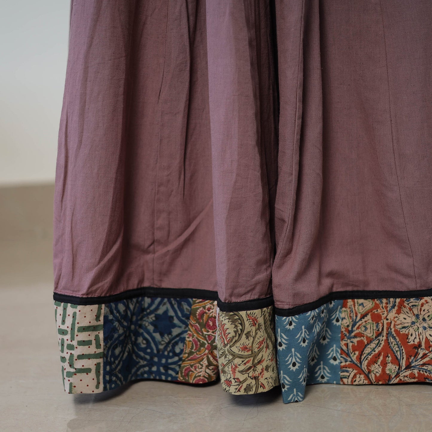 Buy 24 Kali Plain Cotton Skirt with Patchwork Border Online