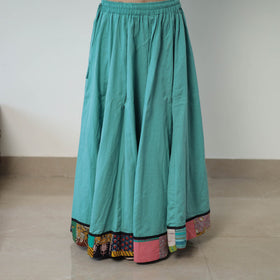 24 kali plain cotton skirt with patchwork border 03