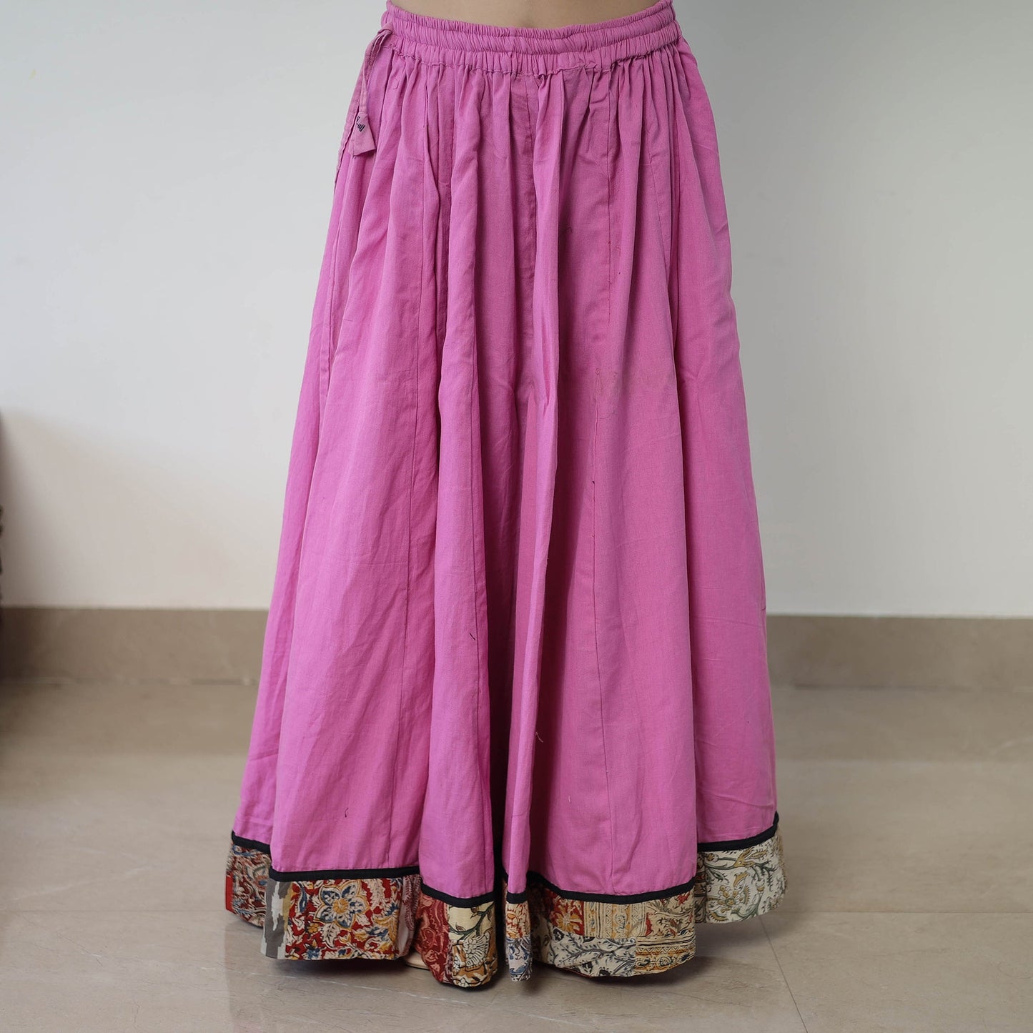 24 kali plain cotton skirt with patchwork border 06