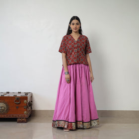 24 kali plain cotton skirt with patchwork border 06