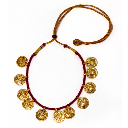 Lakshmi Coin Embedded Mala Necklace