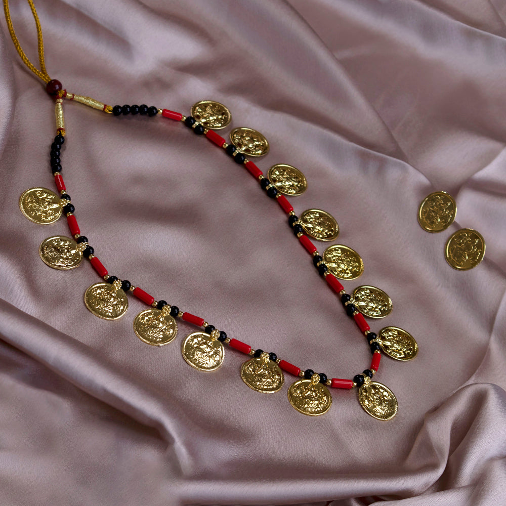 Traditional Maharashtrian Lakshmi Coin Embedded Necklace Set