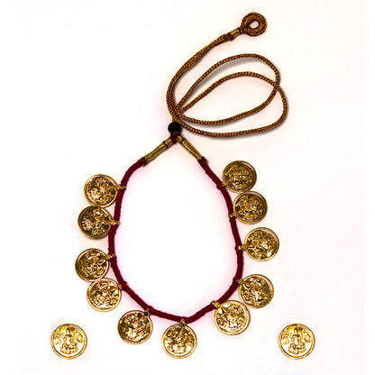 Traditional Kolhapuri Lakshmi Coin Necklace Set