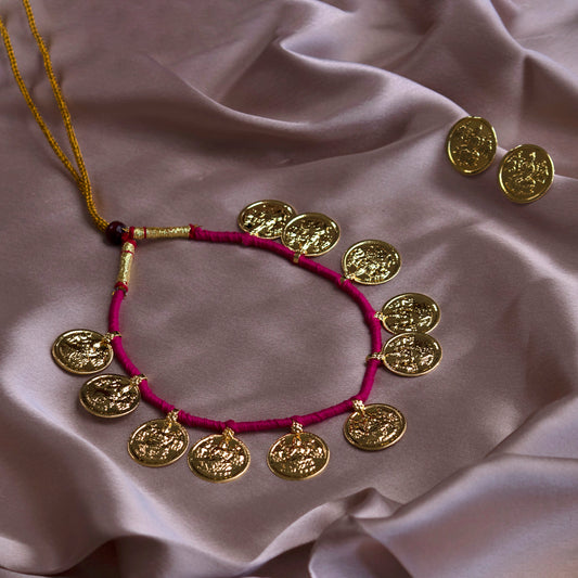 Traditional Kolhapuri Lakshmi Coin Necklace