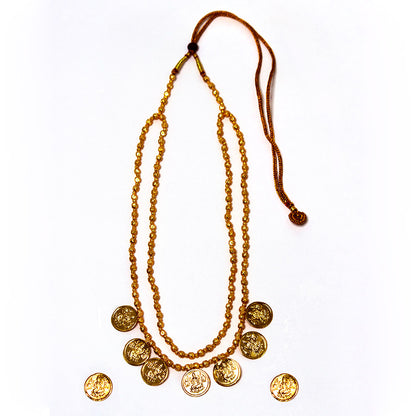 Gold Lakshmi Coin Maharashtrian Tradition Necklace