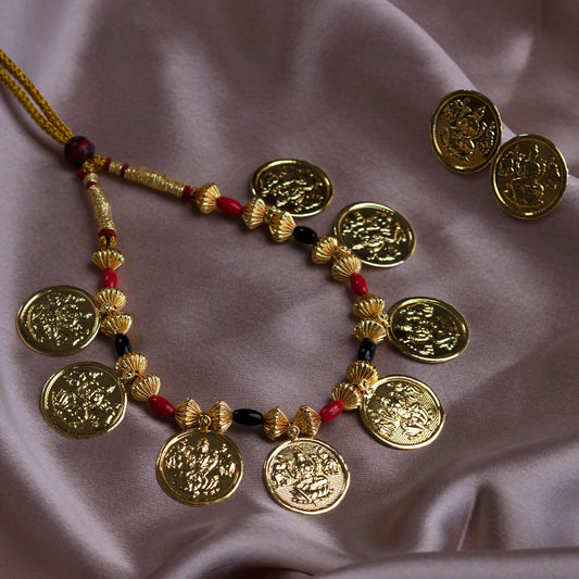 Maharashtrian Javmani Embedded Coin Necklace